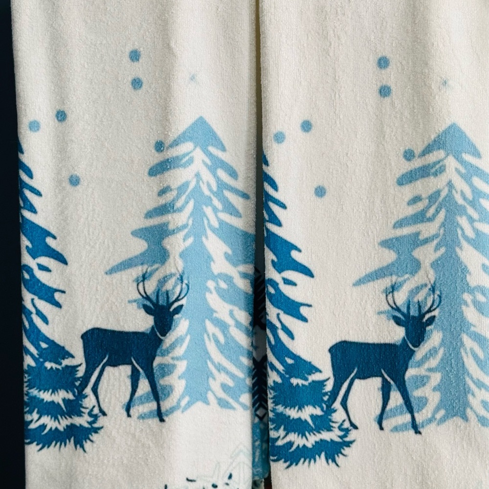 Winter Forest Deer Kitchen Towel Set (2)